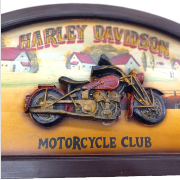 Harley-Davidson "Motorcycle Club" 3D Wooden Wall Plaque/ Hanging Man-cave 24X16 - Picture 3 of 16